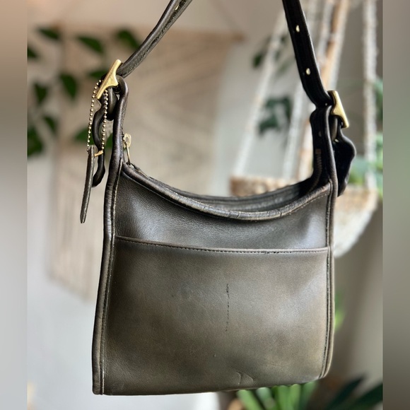 Vintage Coach Legacy Small Zip Crossbody Shoulder Bag 9997 Rare Sage Green Loden - Picture 2 of 15